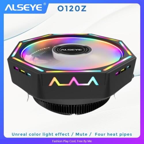 ALSEYE H120Z CPU Cooler 4pin PWM RGB Cooling Fan Quiet Radiator For Intel 775/115X/ AM2 AM3 AM3 AM4