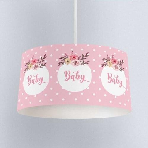 Lamp For Kids Bedrooms Light Chandelier for Living Room Childrens Room Powder Pink Baby Flowers Pattern 257