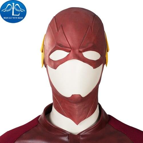 MANLUYUNXIAO The Flash Mask DC Movie Cosplay Costume Prop Halloween Full Head Latex Party Masks