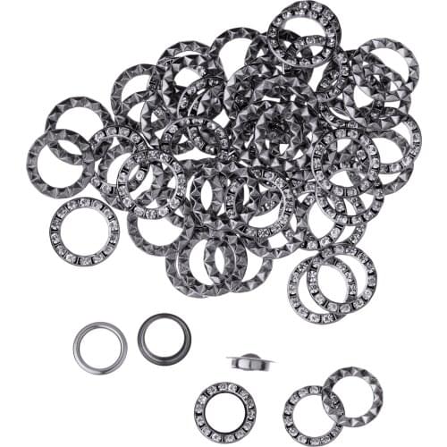 50Sets Rhinestone Eyelet Metal Grommets Eyelets Round Rivet Buckles for Leather Craft Shoes DIY Clothes Sewing Decor Accessories