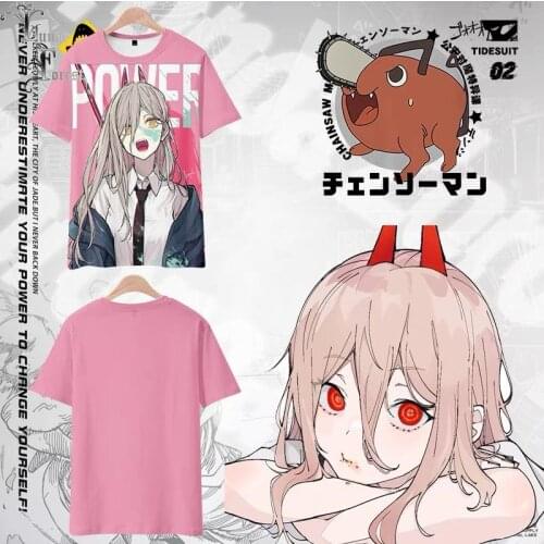 Chainsaw Man 3D Printing T-shirt Summer Fashion Round Neck Short Sleeve Popular Japanese Anime Streetwear Plus Size