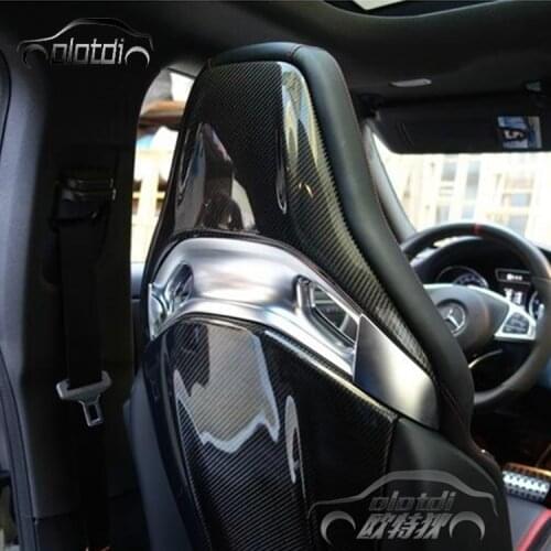 Car Seat Back Cover Dry Carbon Fiber Seat Back Cover Trim for Mercedes Benz W205 W176 W117 CLA45 C63