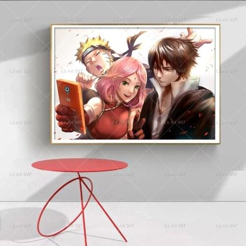 Naruto Anime Sasuke Haruno Sakura Oil Art Poster Canvas Painting Wall Picture Home Decor Sofa Background Wall Decor Cuadros
