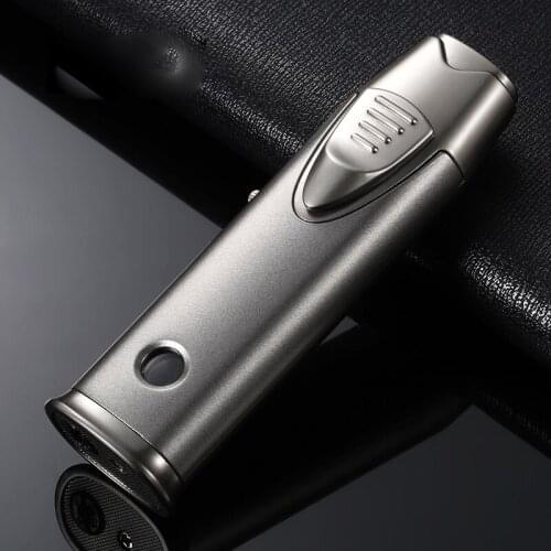 NEW Metal Inflatable Portable Camping Survival Lighter Cigar Smoking Wormwood Butane Gas Lighter Gadgets For Men