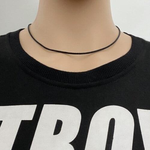 Cotton rope crystal pendant necklace men and women fashion all-match necklace