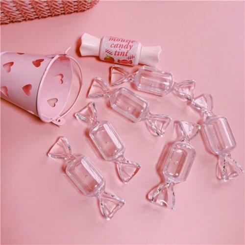 Plastic Containers Candy Shaped Jewelry Box Mini Clear Jewelry Case for Storage of Small Items Jewelry Pills Pack of 10