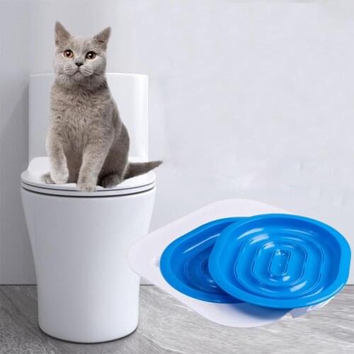 Pet Tray Toilet Seat Plastic Cat Toilet Trainer Puppy Kitten Litter Box Cats Training Litter Tray Mat Pets Cleaning Toilet Seat