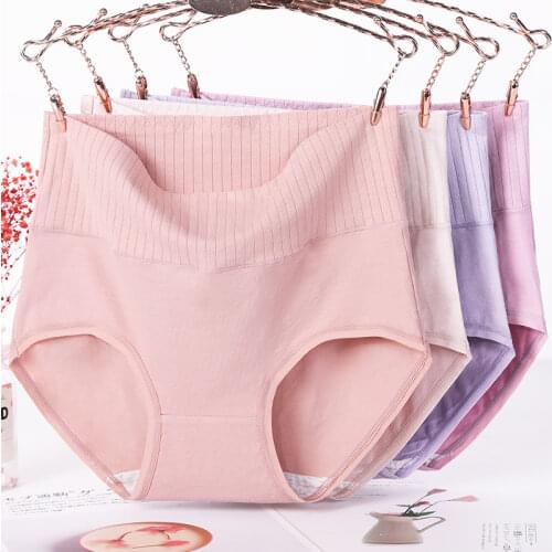 XL~6XL Summer Modal Briefs For Women Lingerie Lace Panties Plus Size Underpants High Waist Breathable Underwear Female Intimates