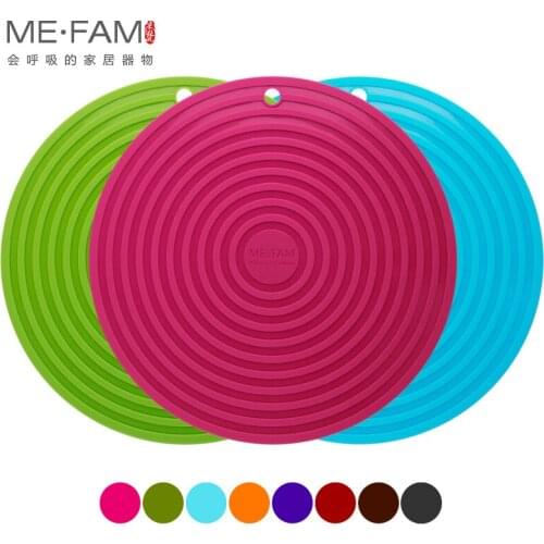 ME.FAM New XL Size 28CM Ripples Silicone Mat Non Slip Heat Resistance Placemat Bowl Plate Pad For Cafe Kitchen Restaurant Office
