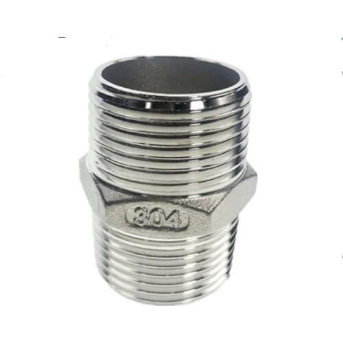 Male Straight Hexagon Joint Nipple Pipe Connection 304 fittings Stainless Steel threaded 1/2" connector +ABC