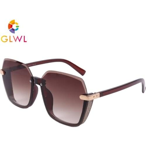 Semi Rimless Sunglasses Womens Glasses Sun Retro Shades Trendy Styles Girls Eyeglass Colorful Lenses Ladies Fashion 2021 Summer