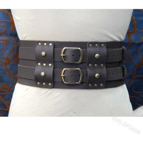 Medieval Renaissance Waist Ring Belt Costume Accessory Parts For Adult Men Viking Knight Pirate Cosplay Larp Leather Loop Buckle