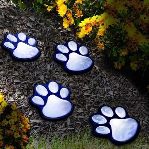 Solar Paw Print Lights Bear Dog Cat Animal Garden Lights Paw Lamp Pathway Lawn Yard Outdoor Decorations Foot Print LED