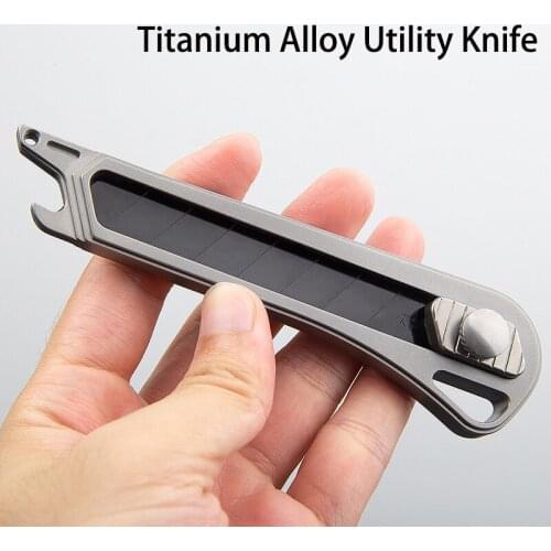 Titanium Alloy Utility Knife EDC Paper Knife Multi-function 18mm Cutter Outdoor Knife