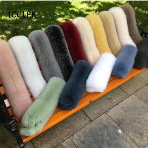 Fox fur collar genuine leather grass scarf warm scarf down jacket cotton-padded jacket universal hat single buy oversized fur