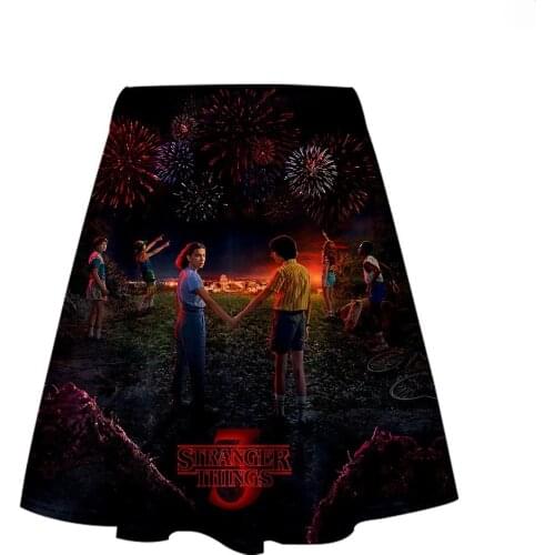 Stranger Things Peripheral Cosplay Fashion Digital Printed Skirt Womens Adult Summer Sweet Personality Halloween Costumes