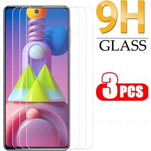 3Pcs Full Cover Transparent Glass For Samsung m51 Tempered Glass For galaxy m51 m 51 51m Film Screen Protector Safety Glass
