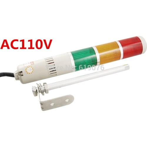 AC110V Yellow Red Green Buzzer Indicator Light