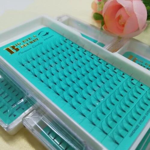 Big eyes secret 1 Tray Soft silk Premade fansCustom Packaging Eyelash Box Pre Fanned 5D Volume Lashes