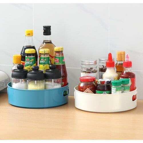 1pcs Non-Slip Rotating Storage Tray Fruit Snack Dried Plastic Bathroom Multifunctional Kitchen Storage Organizer Desktop