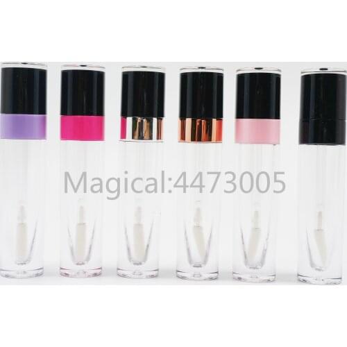 10/20/30/50/100PCS 5ml Empty Lip Gloss Tube Plastic Lipgloss Bottle Container White Black Cap Cylinder Small Lipgloss Wholesale