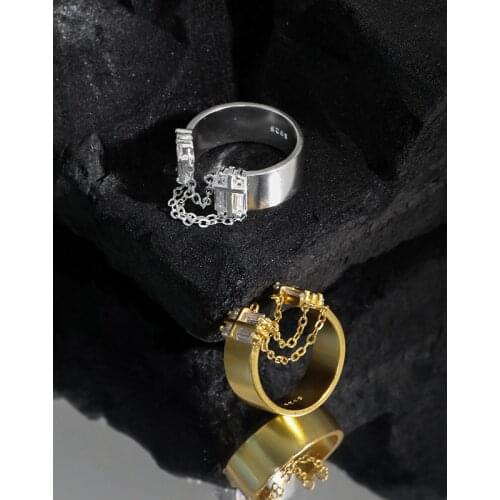 100% 925 Sterling Silver Chains Tassel Wedding Rings For Women Jewelry 2021,Fashion Cubic Zirconia Ring Woman Best Friends Gifts