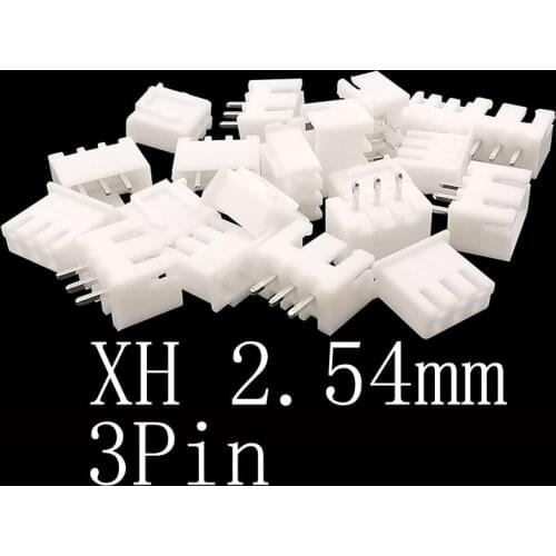 100PCS JST XH2.54 3 Pin 2.54mm Pitch Plastic Shell Male Plug + Female Socket Housing Terminal Block Connector XH-2.54-3P