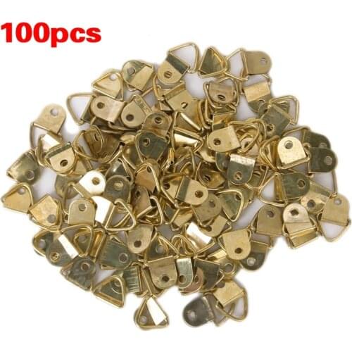 100 pieces Small D-Ring picture frame hangers Single Hole with Screws