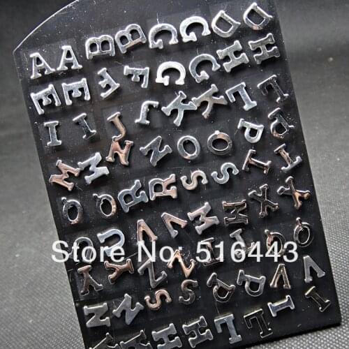 144pcs 316L Fine Stainless steel Women Mens Letter Stud Earrings Wholesale Jewelry Lots A-071
