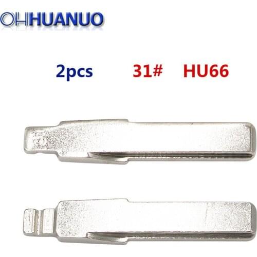 2pcs/lot New Uncut Flip Rmote Key blade HU66 for VW/Passat Bora Touran Golf Caddy for Audi A6 for Sagitar