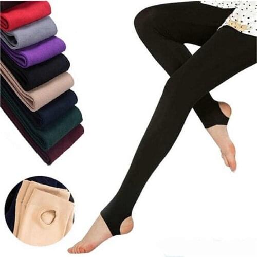 2021 Women Autumn Winter Thick Warm Legging Brushed Lining Stretch Fleece Pants Trample Feet High Elasticity Leggings