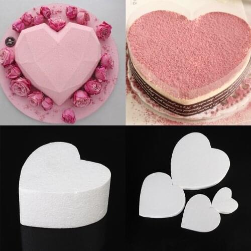 4/6/8/10 inch DIY Cake Foam Mould Dummy Party Practice Model Cake Round Heart Shape Polystyrene Styrofoam Kitchen Accessories