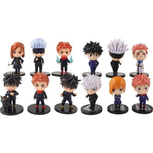 6pcs/Set 9-11cm Jujutsu Kaisen Anime Gojo Satoru Kugisaki Nobara Itadori Yuji Fushiguro Megumi PVC Action Figure Model Toys Gift