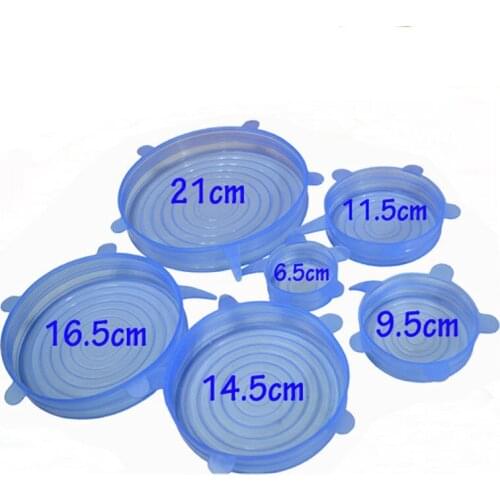 6PCS Silicone Stretch Lids Cover Reusable Fresh Food Keeper Wrap