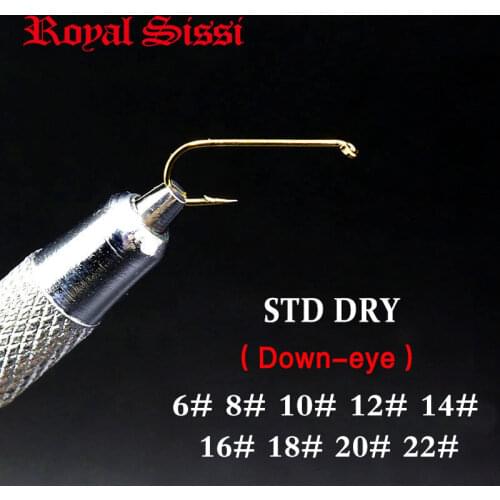 6 sizes 60pcs/pack standard Dry fly hook No.12# 14# 16# 18# 20# 22# barbed point Dry fly fishing hooks for dry flies sproat bend