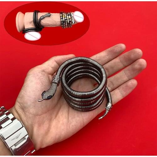 90cm Snake Shape DIY Penis Ring Male Adult Toys Cock Ring for Men Sex Delay Ejaculation Cockring Sex Products Penis Bondage Toys