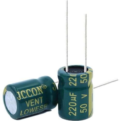 10pcs High frequency low resistance aluminum electrolytic capacitor 50v220UF 220uf50v volume: 10x13