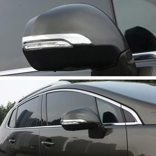 Car Exterior Rearview Mirror Strips Trim Cover Styling Mouldings For Peugeot 3008 2013 2014 2015 2016 ABS Accessories