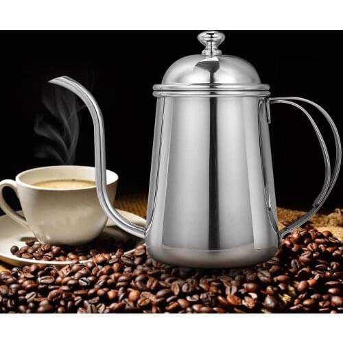 Realand Premium Stainless Steel 650ml Pour Over Coffee Maker Kettle Drip Pot Gooseneck 6MM Spout Mirror Finish Single Serve