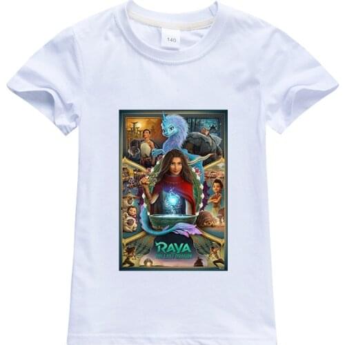 Disney Cartoon Child T Shirt Raya and The Last Dragon Printing Clothes Anime Figures Clothing Boys Girls Toddler Tops Cute Tees