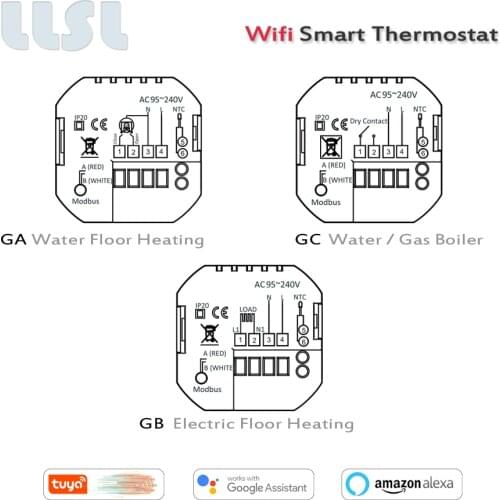Home Smart Underfloor Thermostat Wireless Wifi Heating Room Thermostat for Water / Electric Floor Heating /Gas Boiler