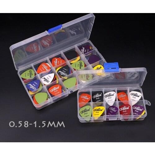Electric/Acoustic Guitar Picks Plectrums with Plastic Holder Case Box Colorful ABS Folk pop Guitar Picks Thickness 0.58-1.5mm