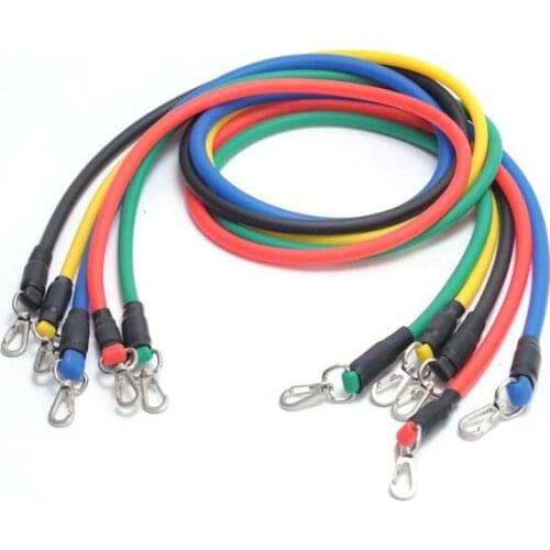 11Pcs Resistance Bands Yoga Pilates Crossfit Fitness Equipment Elastic Pull Rope Band Set Exercise Sport Equipment Training Set