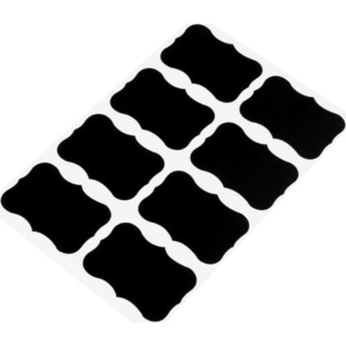 24pcs Spice Labels Stickers Kitchen Waterproof Bottles Jam Jar Label Stickers Organizer Chalkboard Wall Sticker Black Tags