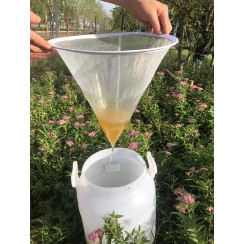 Honey Filter Honey Flow Mesh Nylon Sieve Funnel-Shaped Strainer Filter Fiber Bee Net Screen Beekeeping Supplies Tool
