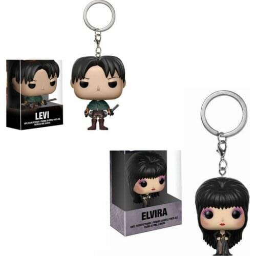 NEWest Arrival with box Official Levi Attack on Titan Elvira Keychain Vinyl Action Figure keychain Collectible Model Toy