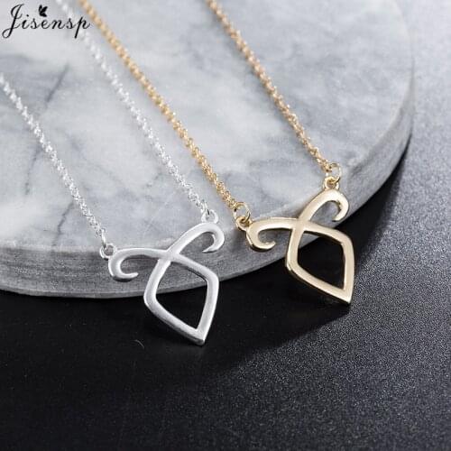 Jisensp Movie City of Bones Necklace Angelic Forces Power Rune Pendant Inspired By The Mortal Instruments Shadowhunter Jewelry