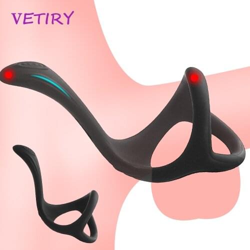 Penis Ring Cock Ring Chastity Cage Delayed Ejaculation Male Prostate Massager Anal Plug For Men Gay Dick Enlarger Adult Sex Toys