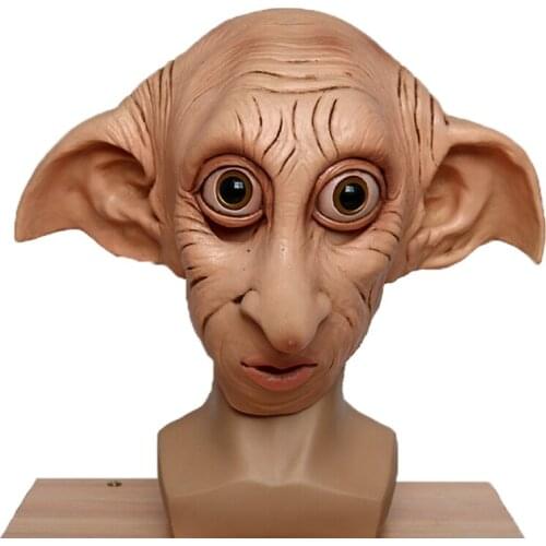Cosplay Dobby Elfin Latex Mask Animal Style Halloween Carnival Costume Headgear Props