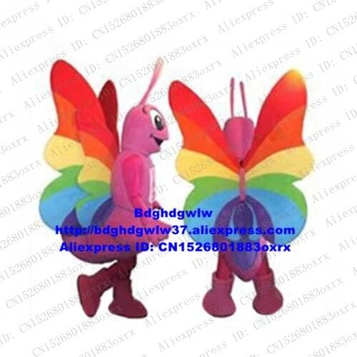 Colorful Butterfly Mascot Costume Adult Cartoon Character Outfit Suit Inauguration Anniversaries Company Promotion zx2307